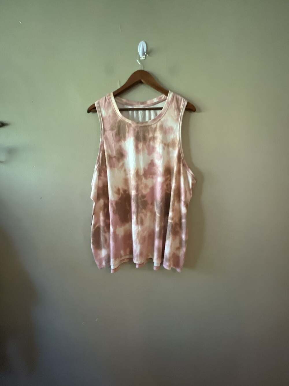 Terra & Sky Pink Brown Tie Dye Sleeveless Tank Top